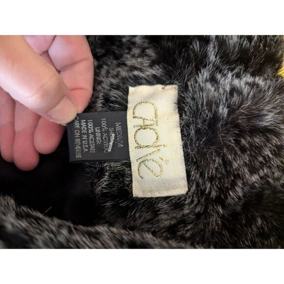 Vintage Cache Women’s Medium Black Acrylic Luxury Fur Overcoat Long Jacket - Picture 4 of 6